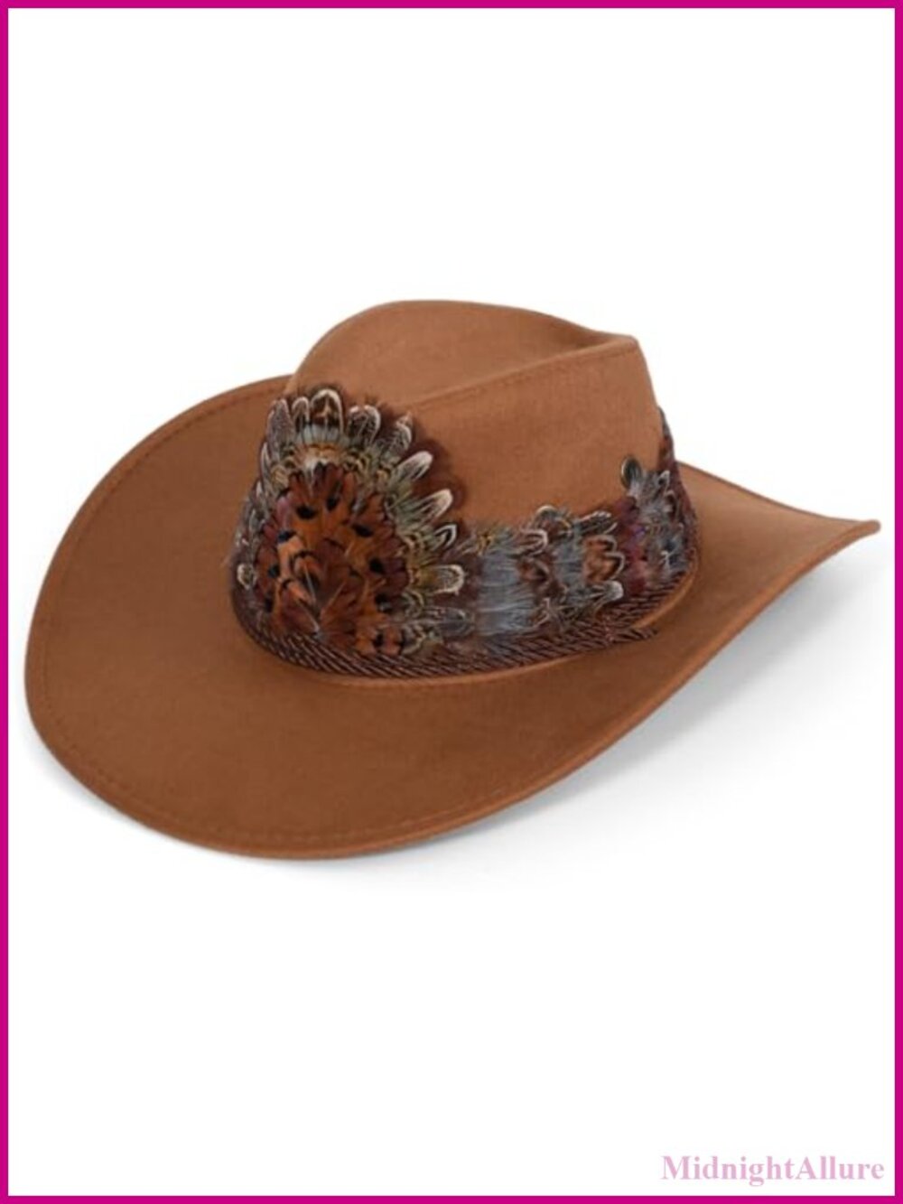 Natural Feather Hat Band for Cowboy Western Hats Adjustable One Size